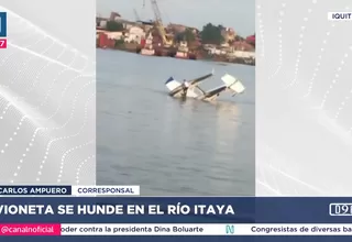 Iquitos: Avioneta se hundió en río Itaya